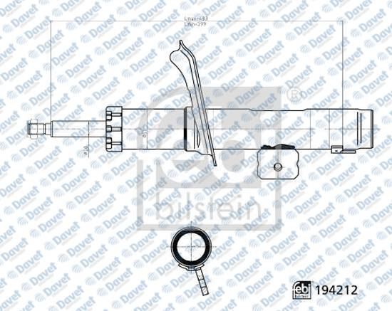 FEBI 194212 On Amortisor Sol Yagli Partner 96>15 - Berlingo 99>11 - P306 96>08 - Xsara 97>05 - Zx 91>97